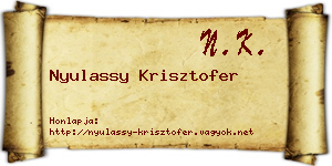 Nyulassy Krisztofer névjegykártya